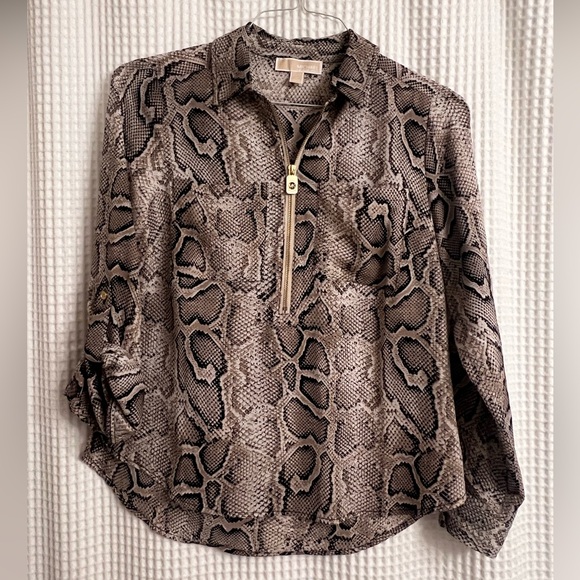 Snake print zip front shirt - Picture 4 of 7